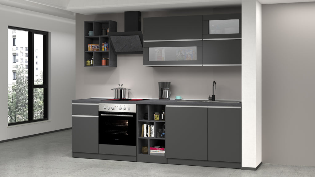 Cucina lineare SOLE 256 cm, composizione 3