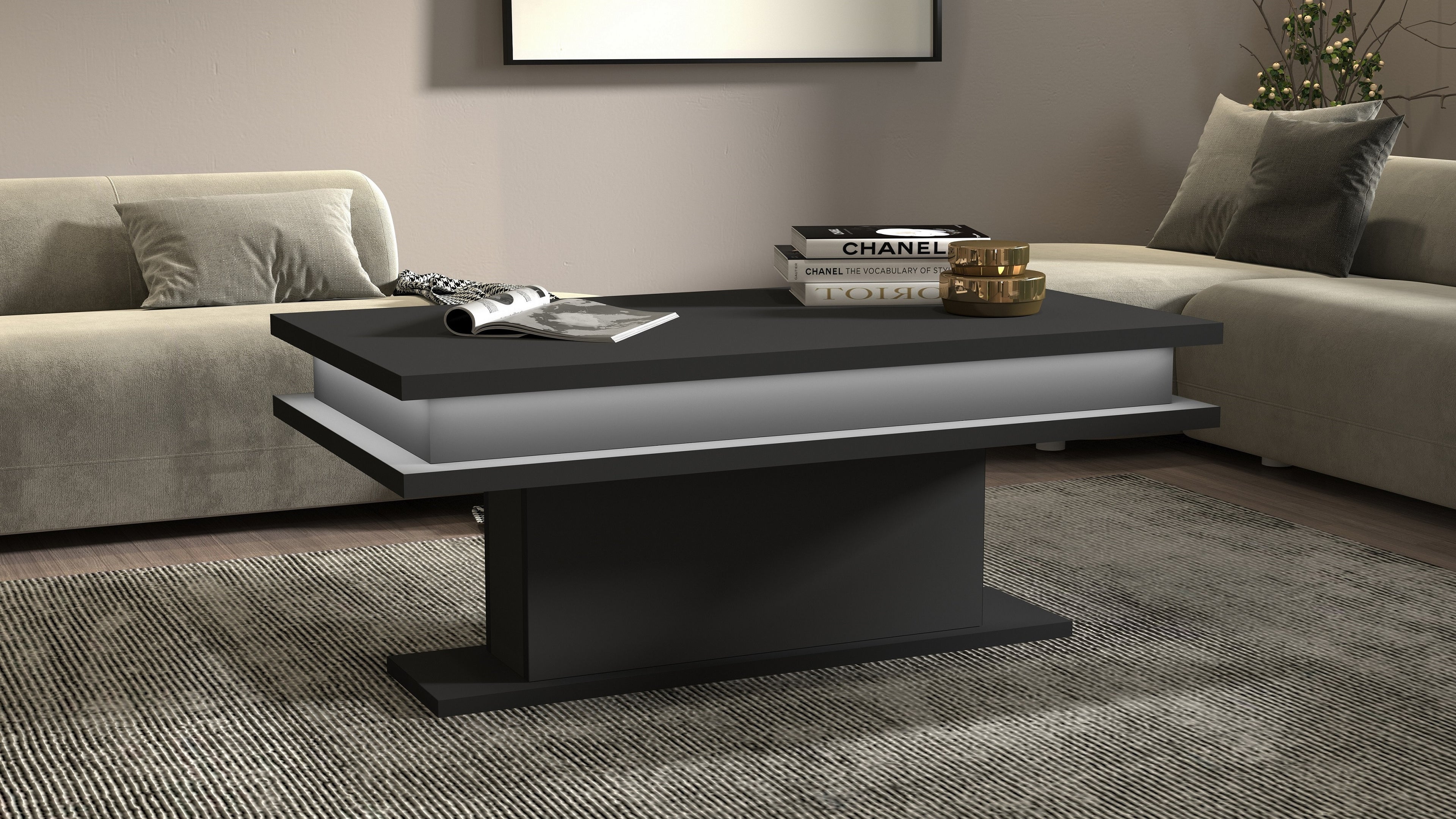 Tavolino da caffè LITTLE BIG DA 100 CM con LED