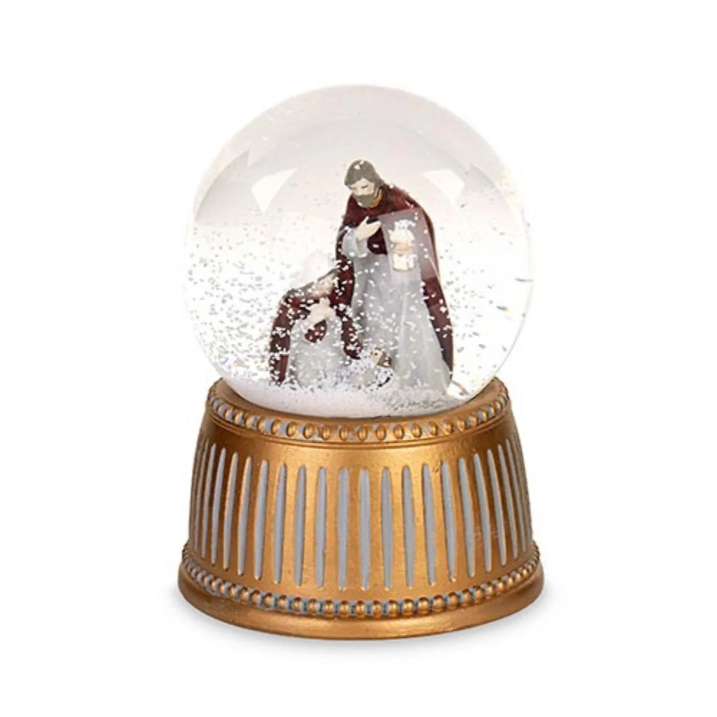 Sfera  di neve decorativa con la natività con musichetta da 10 cm x 14,5 cm