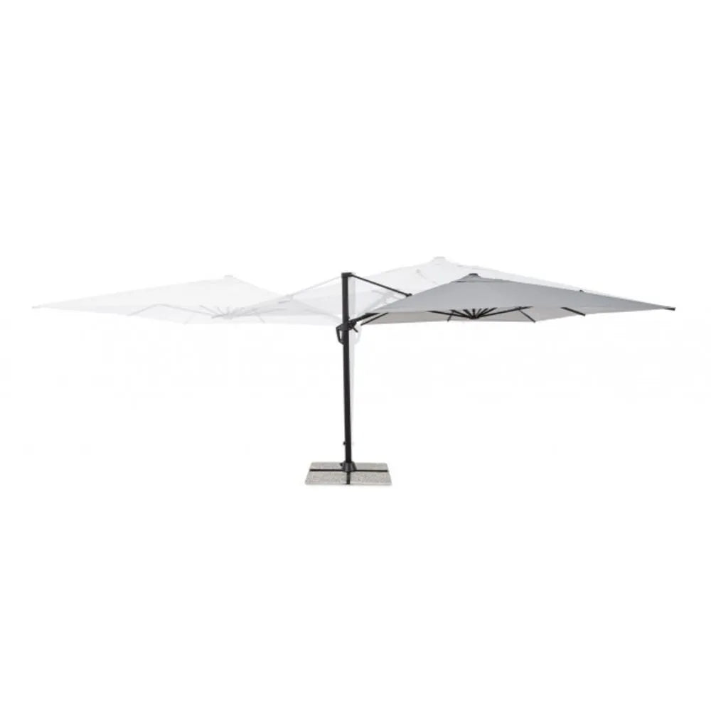 Ombrellone a sospensione VEGA con palo in alluminio e telo grigio 3×4
