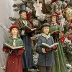 Gruppo 4 Cantori di Natale  in poli-resina h 40 cm