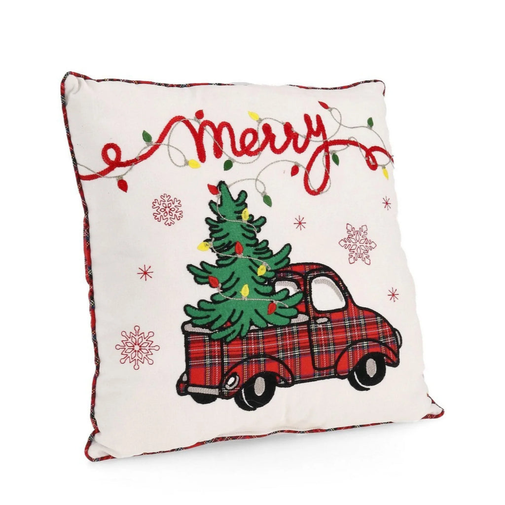 Cuscino "NORDIC" bianco e rosso in poliestere da 45 x 45 cm