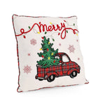 Cuscino "NORDIC" bianco e rosso in poliestere da 45 x 45 cm