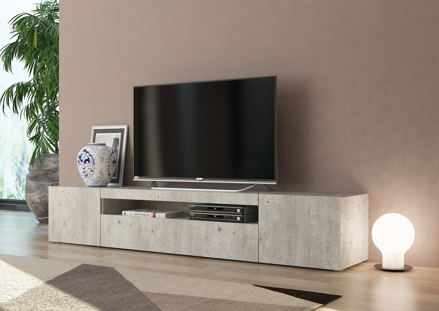 Porta tv DAIQUIRI 200 cm 2 ante battenti + 1 anta a ribalta