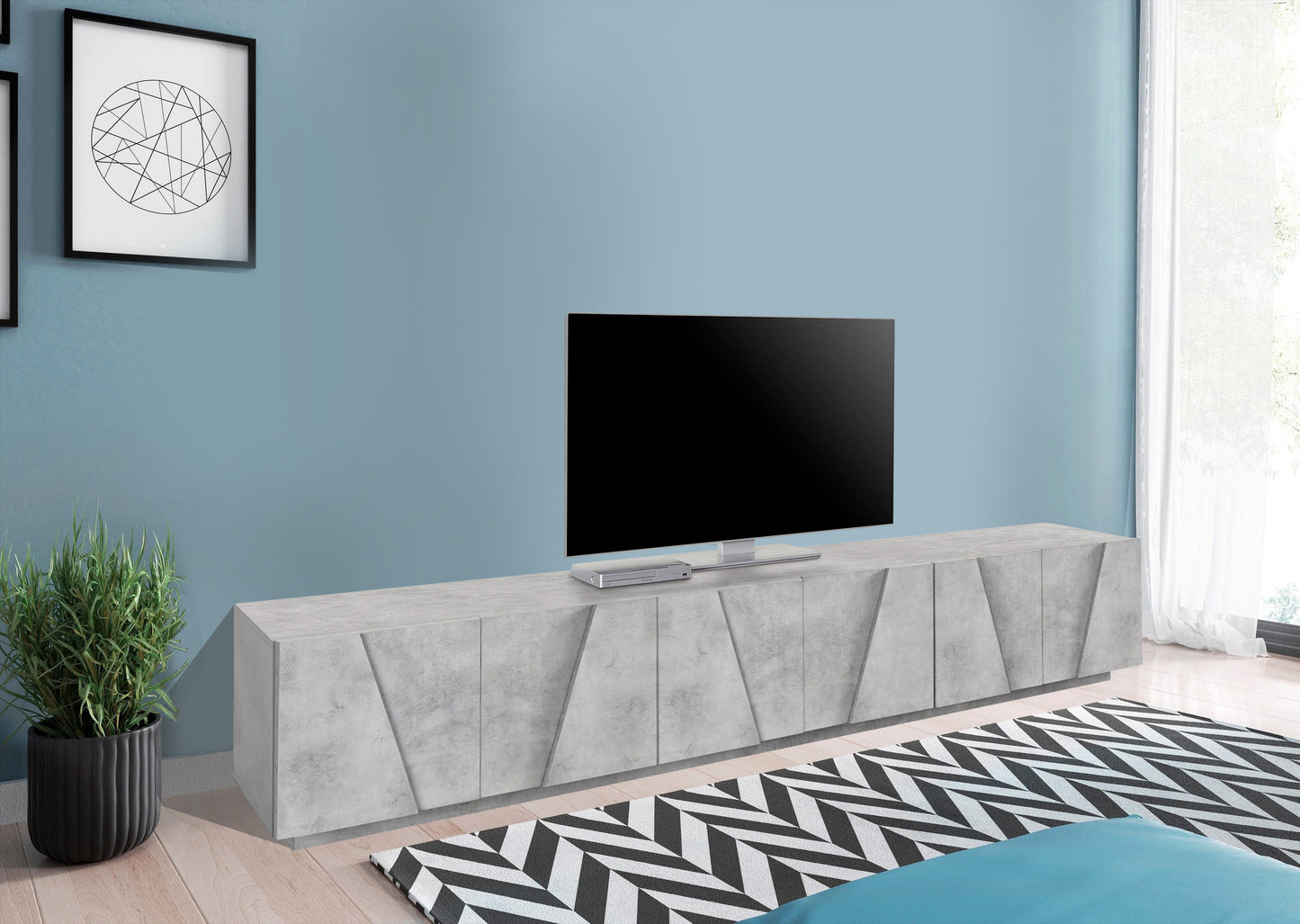 Porta tv PING 240 cm 6 ante battenti