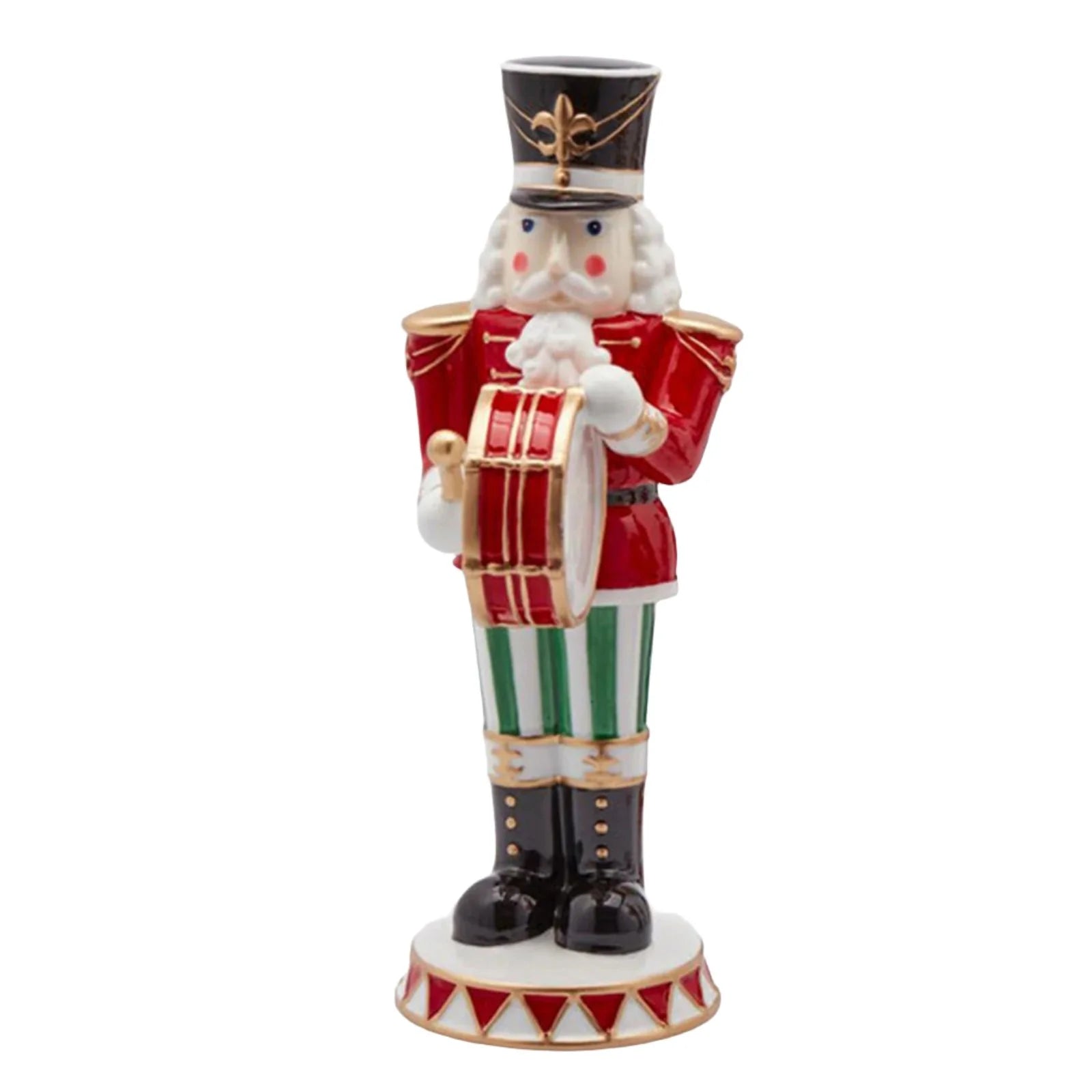 Statuetta decorativa Soldatino schiaccianoci con tamburo da 29cm