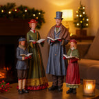 Gruppo 4 Cantori di Natale  in poli-resina h 40 cm