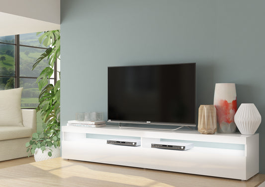 Porta tv BURRATA 200 cm 2 vani giorno + 1 anta a ribalta