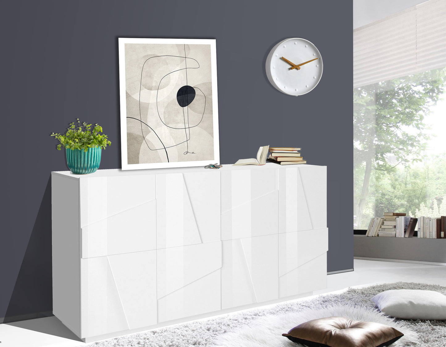 Credenza PING 160 cm 4 ante battenti