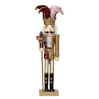 Soldatino schiaccianoci  con vestito marrone e oro da 40 cm