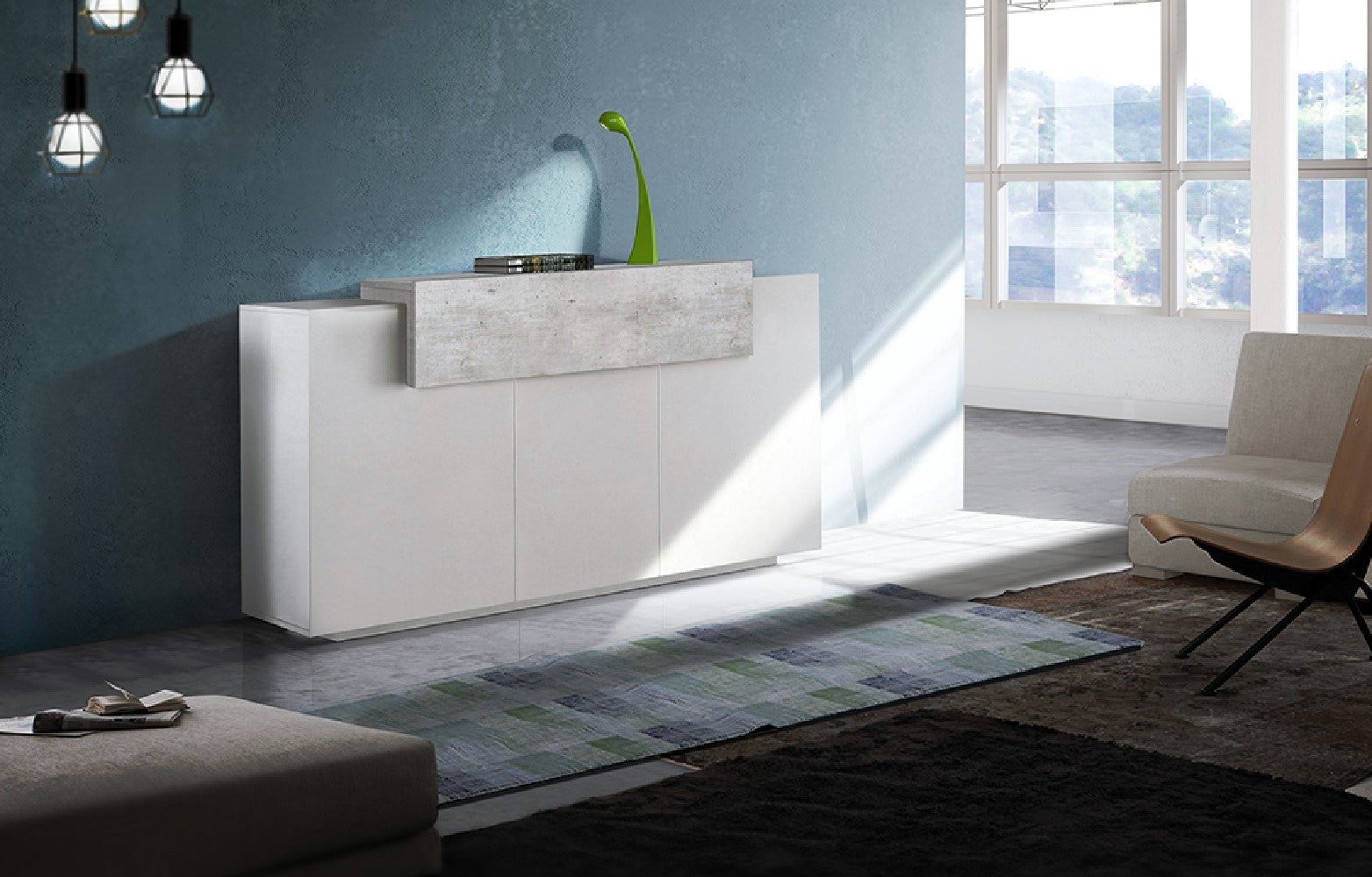 Credenza CORO 160 cm 3 ante battenti + 1 anta a ribalta