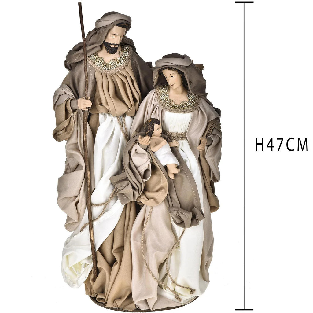 Natività NAZARET in tessuto h 47 cm crema /marrone