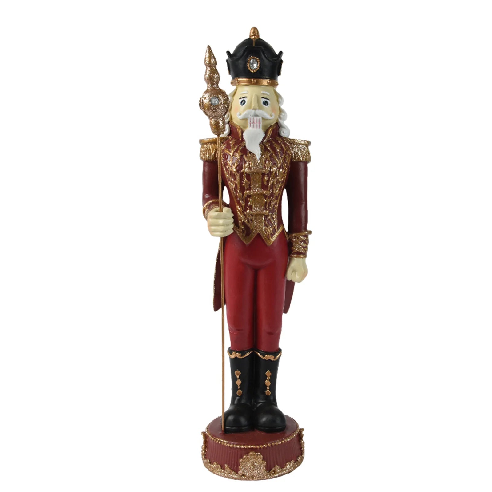 Soldatino natalizio schiaccianoci colore rosso e nero 60 cm