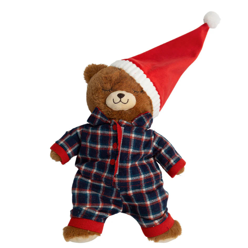 Orsacchiotto con pigiama e cappello di Babbo Natale, decorazioni natalizie da 30 cm
