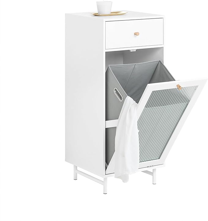 Mobiletto lavanderia con portabiancheria