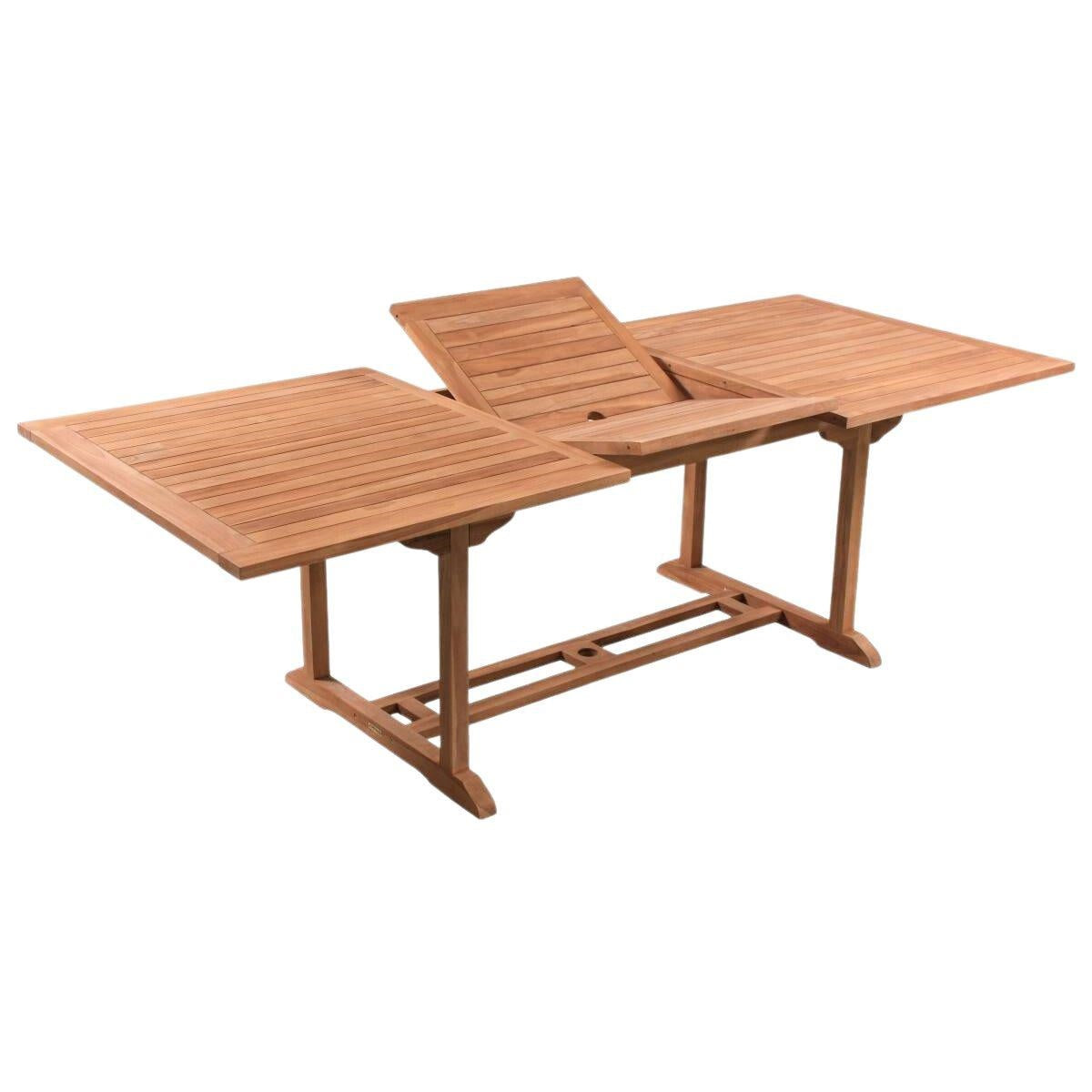 Tavolo rettangolare allungabile in teak 100X180/240H75
