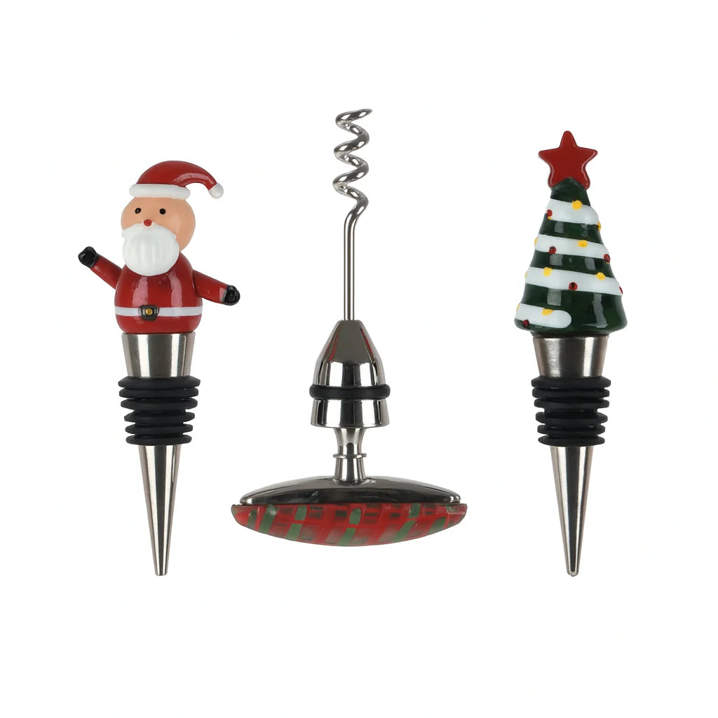 Set apribottiglie sommelier in acciaio inox per decorazioni natalizie