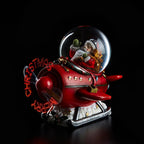 Sfera di vetro a forma di aeroplano "Merry XMas" con led luminosi