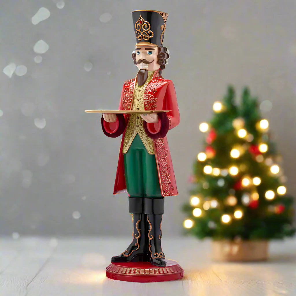 Soldatino schiaccianoci con vassoio in resina h 106 cm