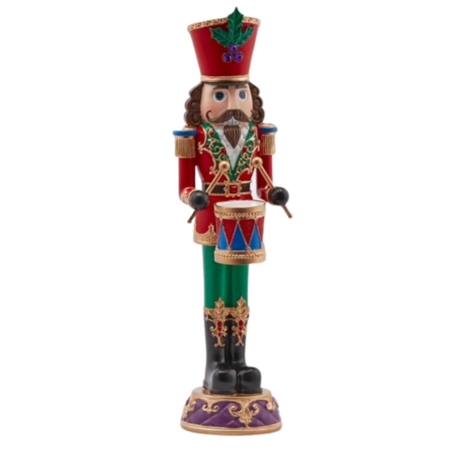 Statuetta di Soldatino Multicolor  con tamburo e  led da h 35 cm