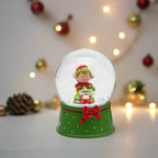 Sfera con elfo in vetro decorazione natalizia da 9 cm