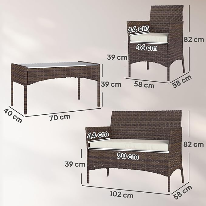 Salotto da esterno in Rattan