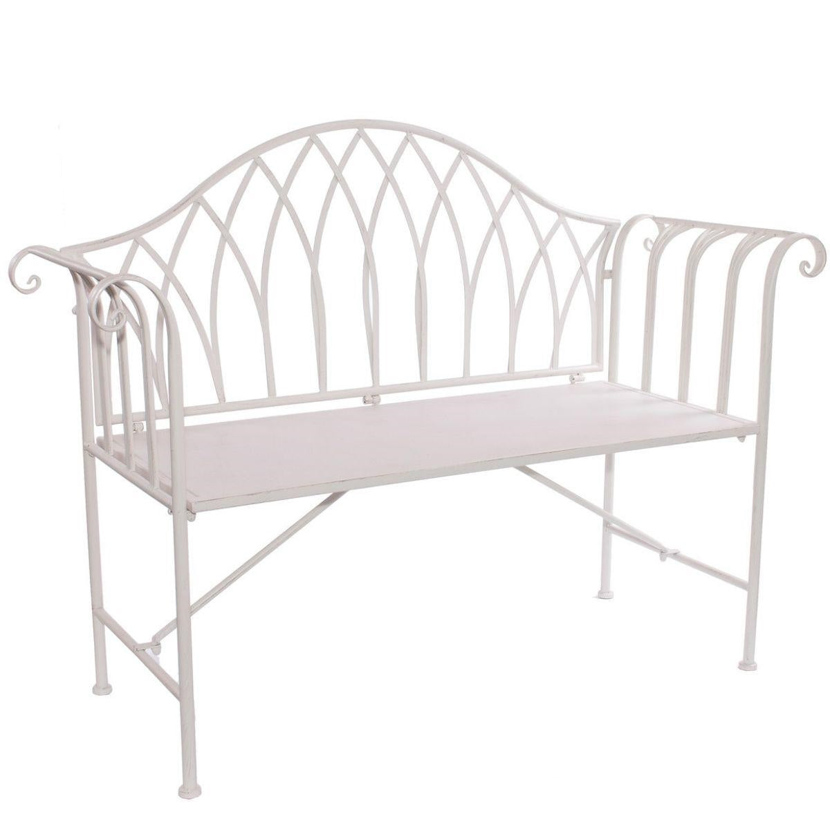 Panca in metallo bianco 129X46H94