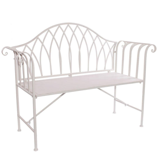 Panca in metallo bianco 129X46H94