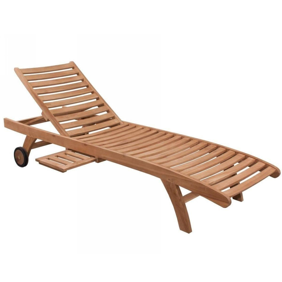 Lettino prendisole in teak "Horrison" 65X212H35