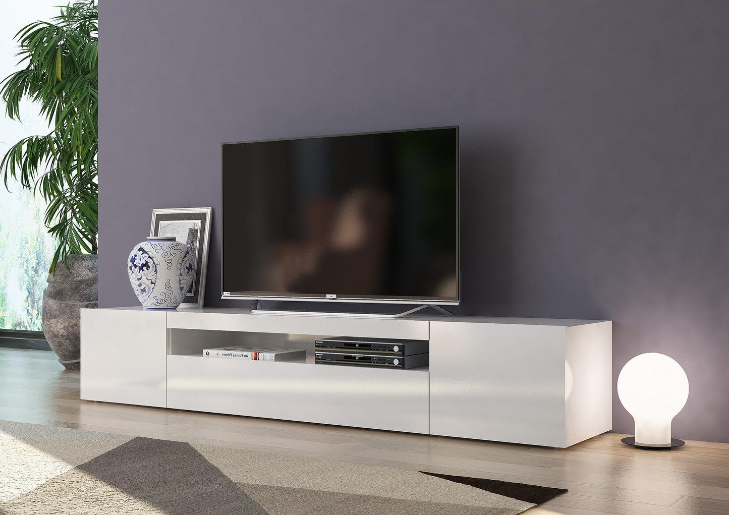 Porta tv DAIQUIRI 200 cm 2 ante battenti + 1 anta a ribalta