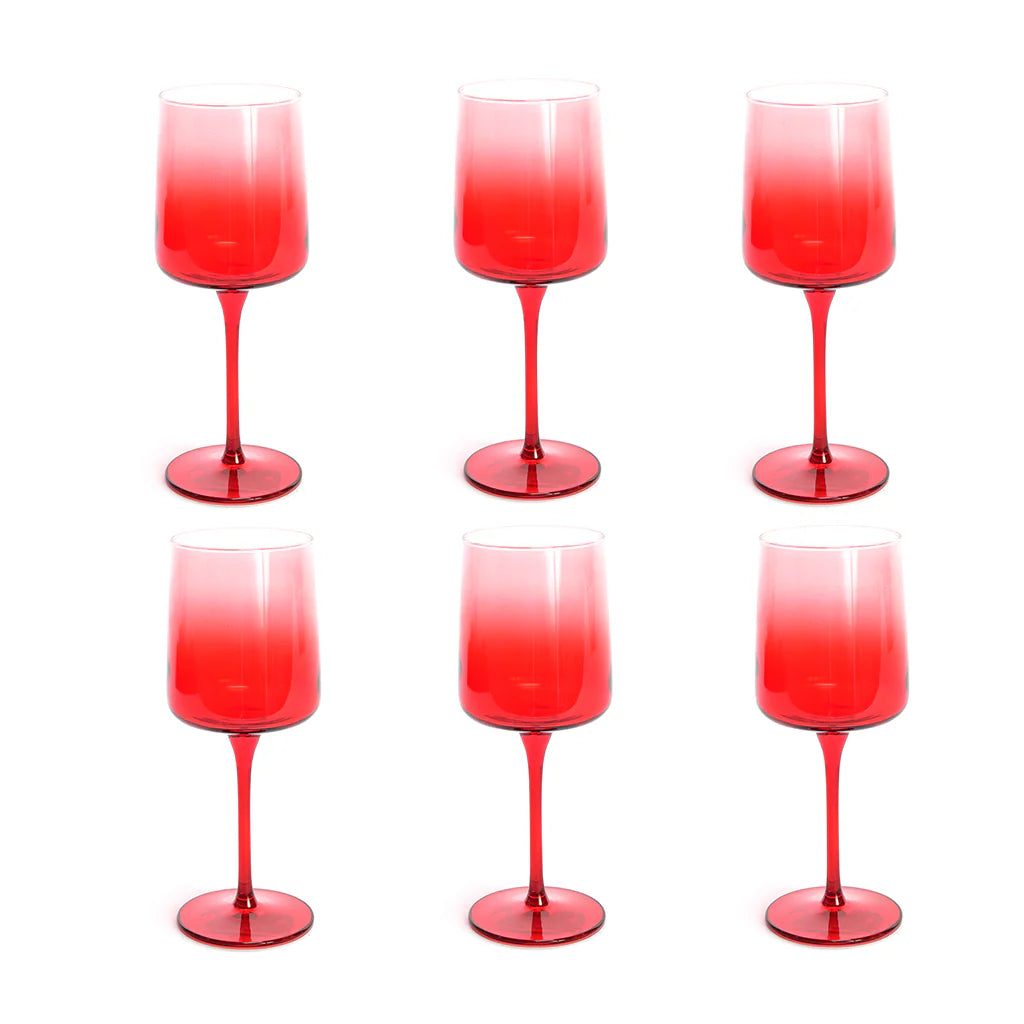 Set da 6 calici in vetro "RED GLASS" da 320 cL Ø 7 x 20 cm
