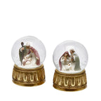 Sfera d'acqua con natività in preghiera e carillon h 14,5 cm