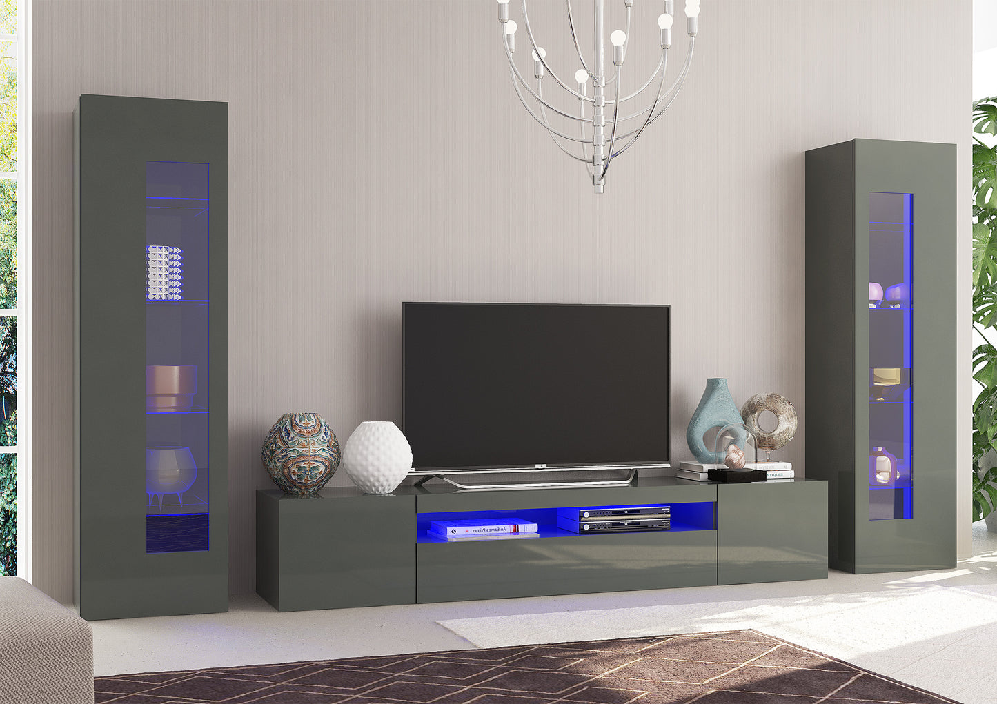 Soggiorno DAIQUIRI con porta TV e 2 vetrine