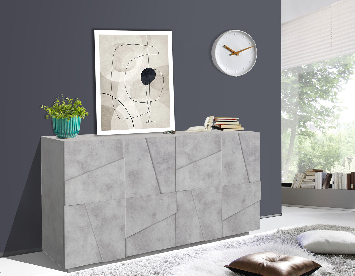 Credenza PING 160 cm 4 ante battenti