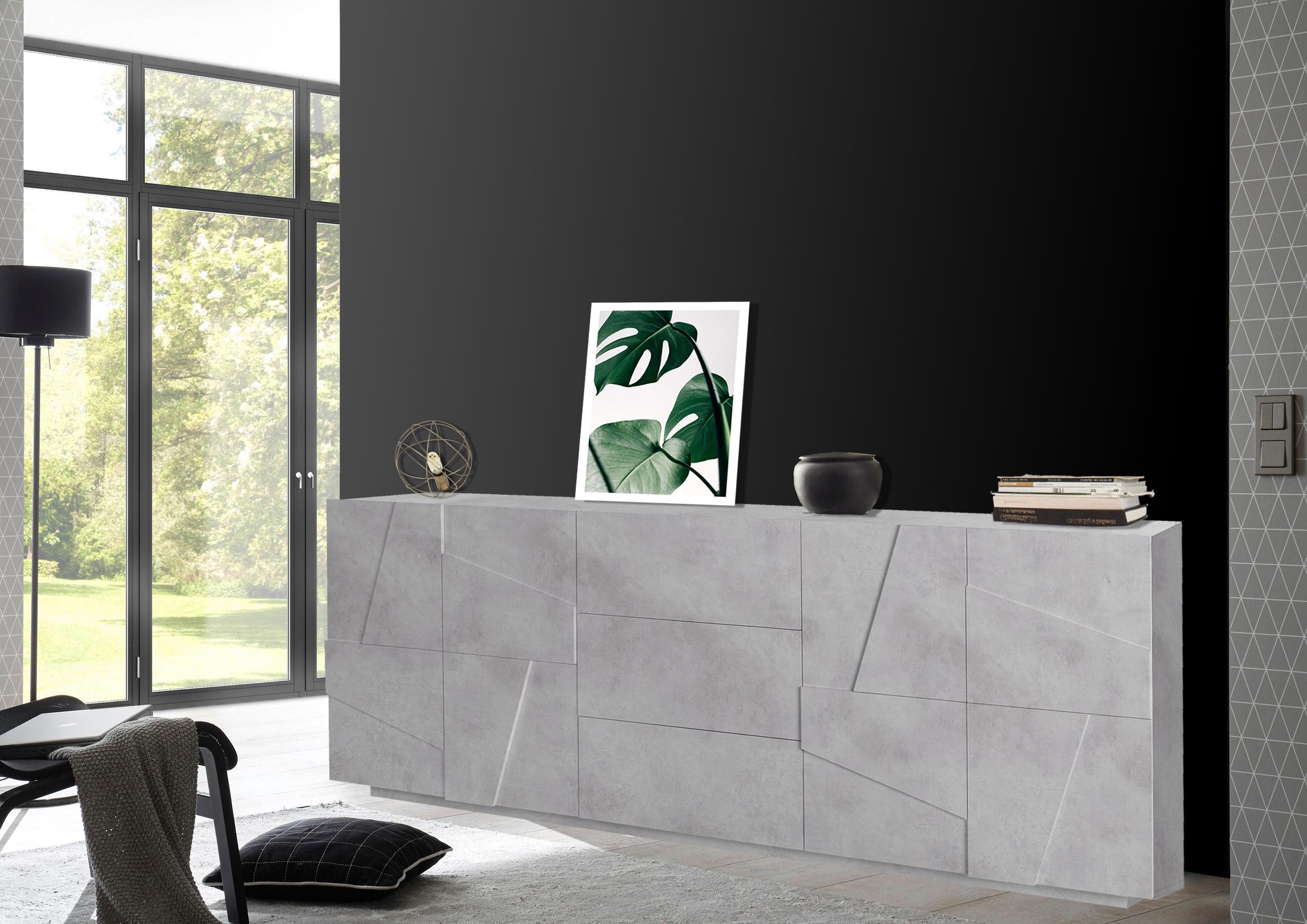 Credenza PING 220 cm 4 ante + 3 cassetti