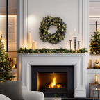 Corona "ALPINA" innevata Ø 50 cm con led integrati