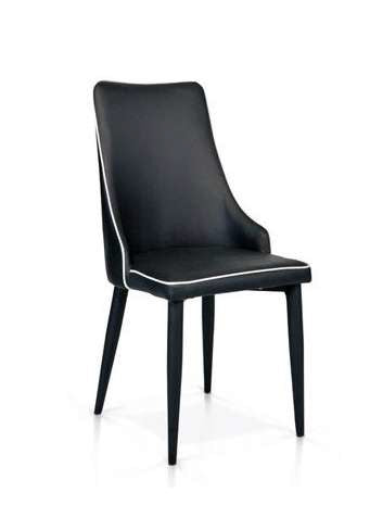 Sedia imbottita ecopelle nero Art 983