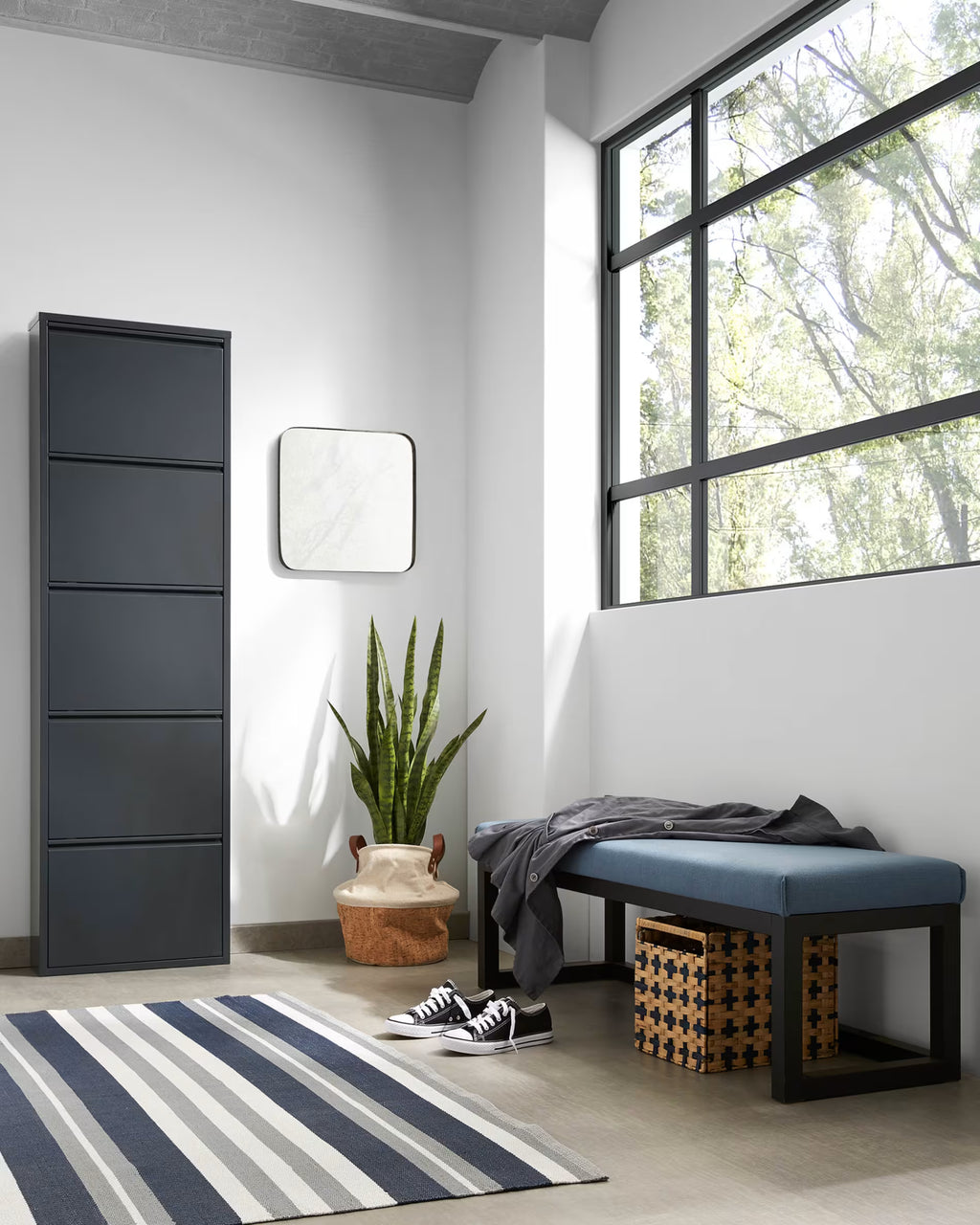 Scarpiera ODE 50 x 168,5 cm 5 ante grigio scuro