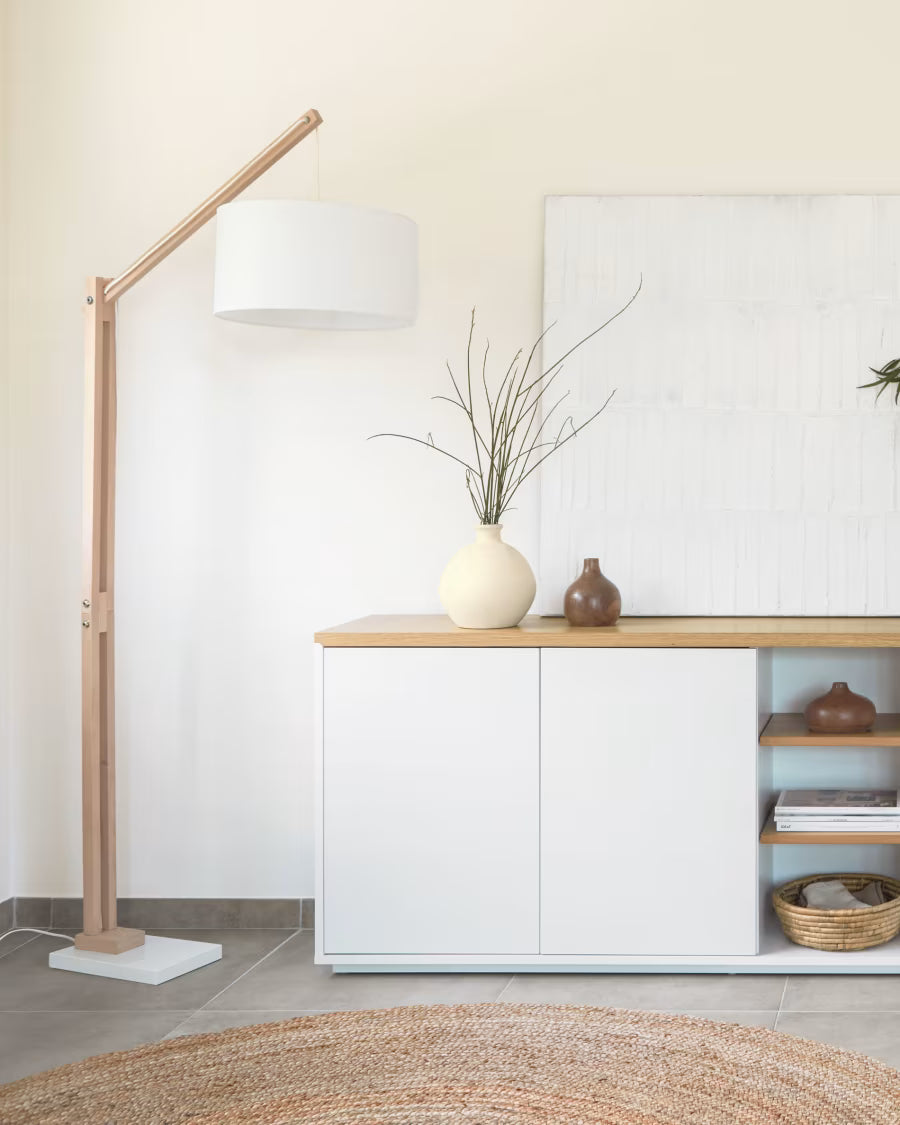 Lampada da terra Riaz, bianco