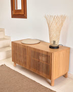 Scarpiera Beyla a 2 ante in legno massiccio e impiallacciatura di frassino 98,5 cm