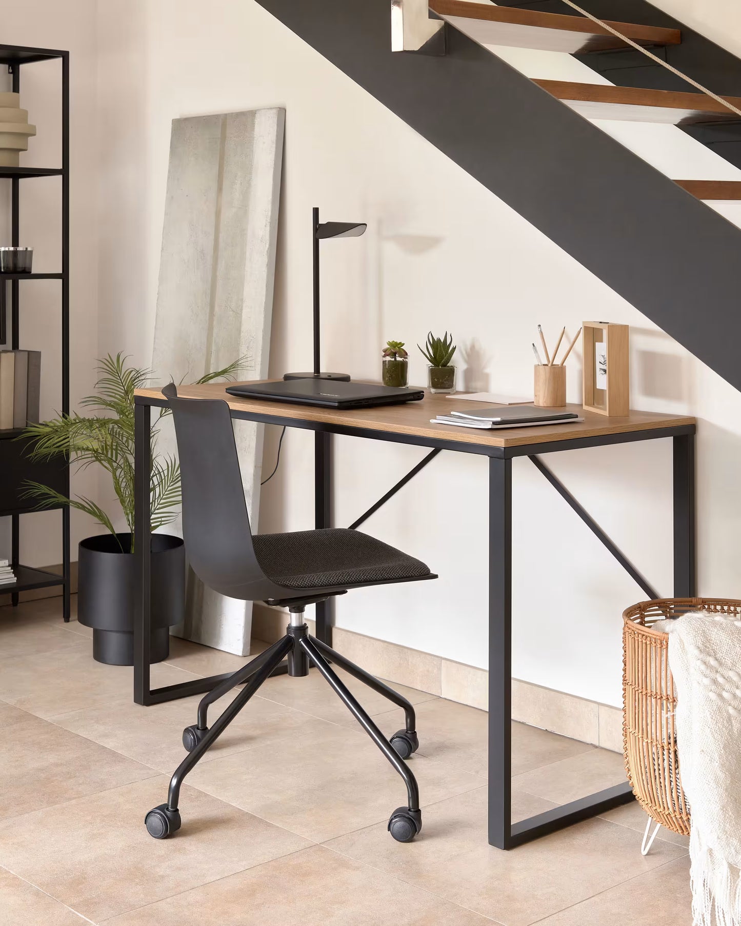 Scrivania rettangolare Talbot 120 x 60 cm nero