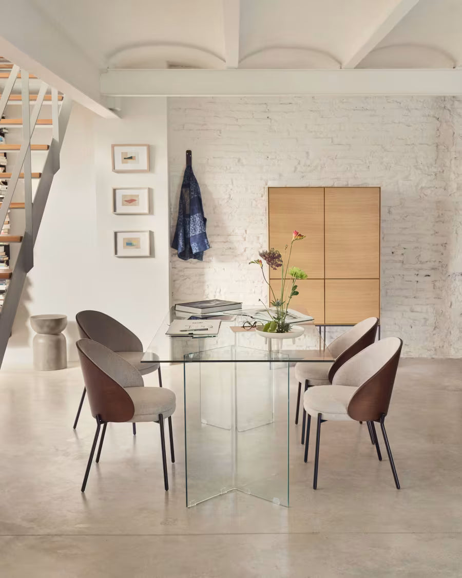 Tavolo Burano in vetro 200 x 90 cm