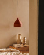 Lampada da soffitto Peralta in metallo verniciato color terracotta Ø 30 cm
