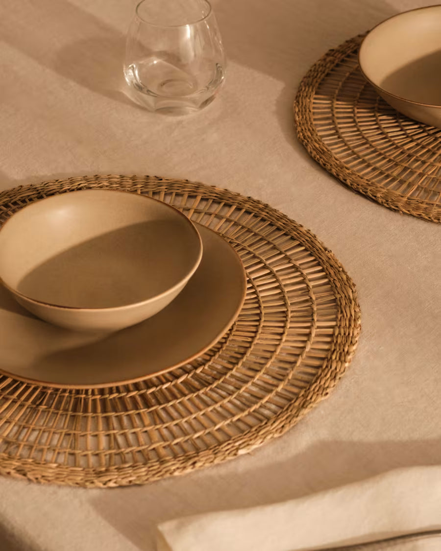 Set rotondo Palau di 2 tovagliette in fibre naturali 38 x 38 cm