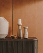 Candelabro grande Magan in travertino beige