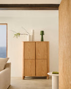 Credenza alta Salaya in compensato di frassino FSC Mix Credit 100 x 134 cm