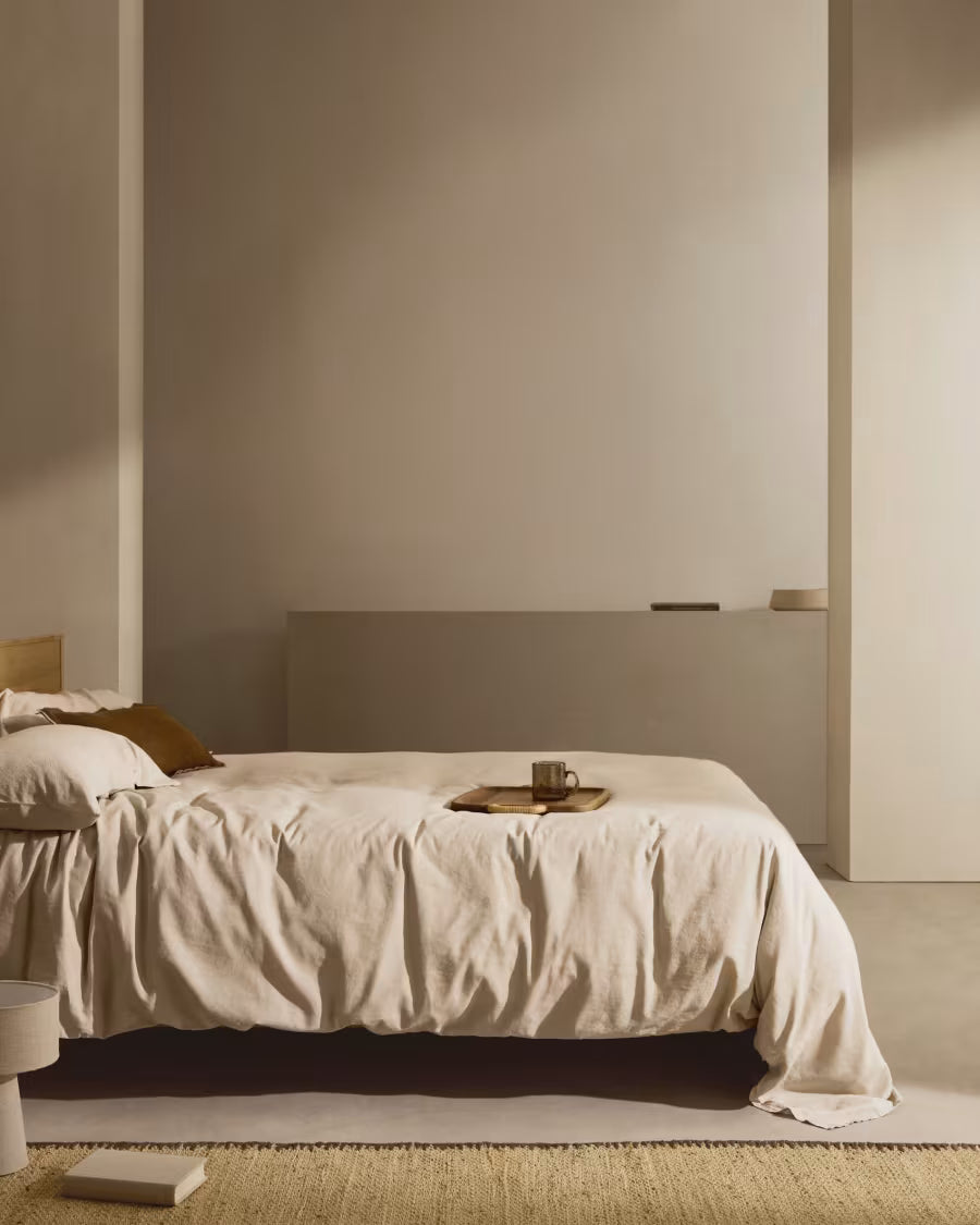 Set Simmel copripiumino e federe di cotone colore grigio per letto 150 cm