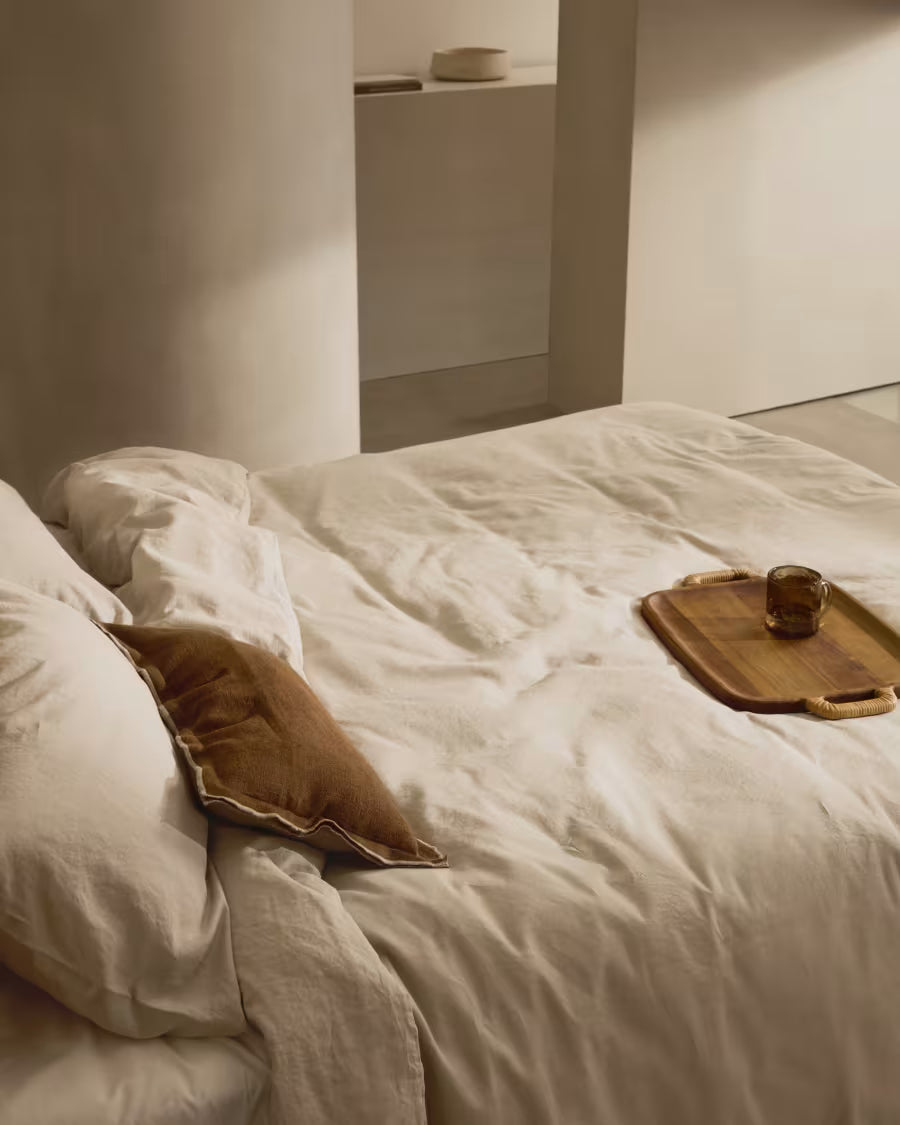 Set Simmel copripiumino e federe di cotone colore grigio per letto 90 cm