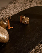 Set di 4 ciondoli in vetro riciclato Raj dorato 8 cm