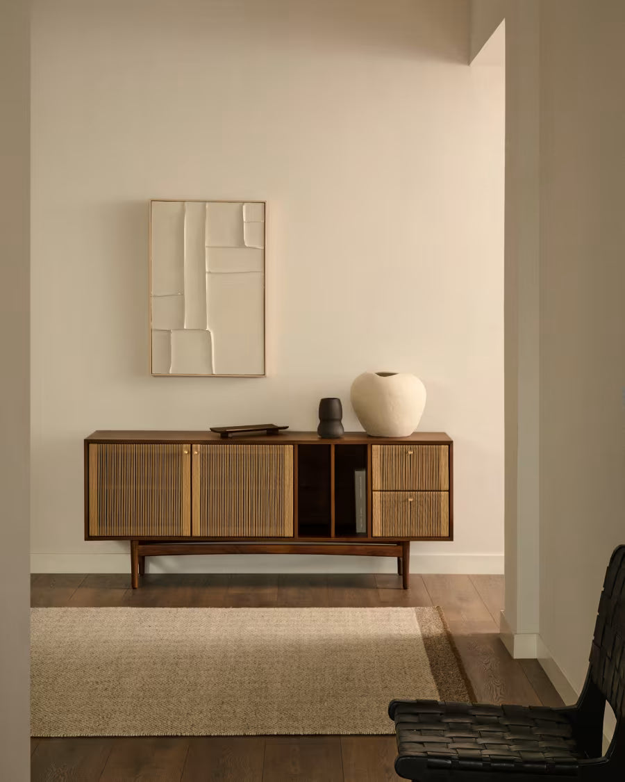 Tappeto Nifelia jacquard in lana beige 200 x 300 cm
